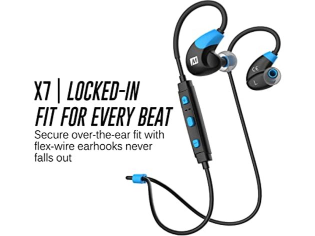 MEE audio X7 Stereo Advanced Bluetooth Wireless Sports in-Ear Headphones - Blue (Used, Damaged Retail Box)
