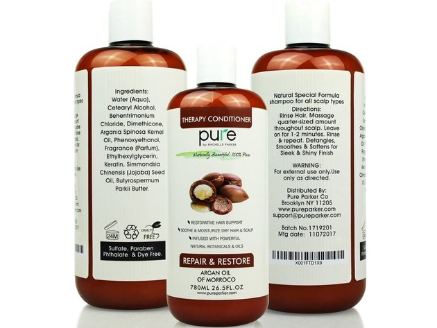 Tea Tree Oil Shampoo & Argan Oil Conditioner Set, 2 Bottles 26.5 oz each. Moisturizes Dry & Damaged Hair