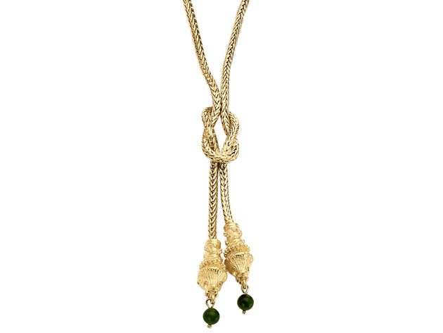Jade Love knot Necklace with 24K Gold Plating