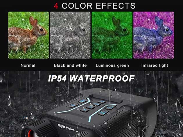 4K/36MP 1300' Night Vision Binoculars with 4.5" Screen, 8x Zoom & 32GB Card