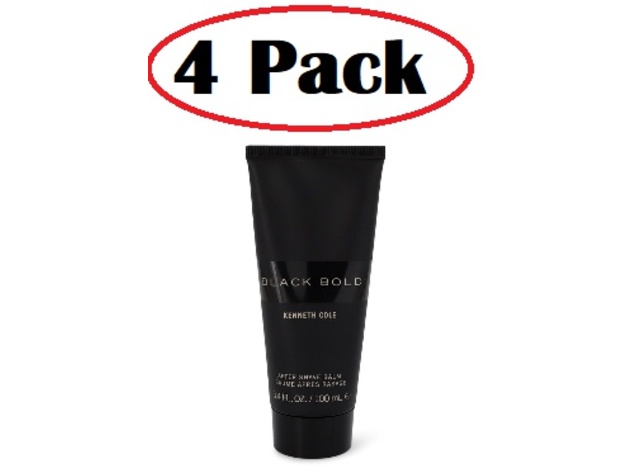 4 Pack of Kenneth Cole Black Bold by Kenneth Cole After Shave Balm 3.4 oz
