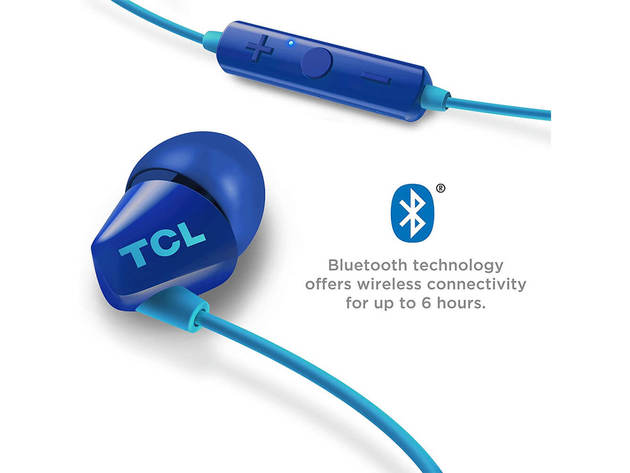 TCL SOCL100BTBLU In-Ear Bluetooth Headphones - Ocean Blue