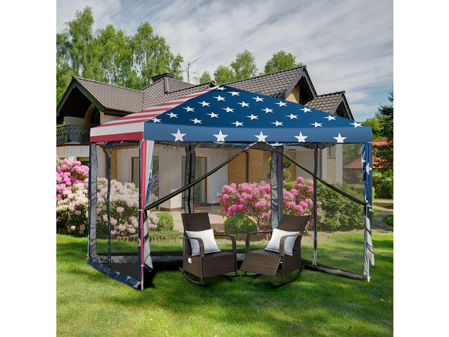 Costway 10'x10' Folding Pop Up Tent Gazebo Canopy Mesh Sidewall