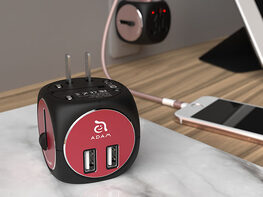 OMNIA TA502 Travel Adapter (Black/Red)