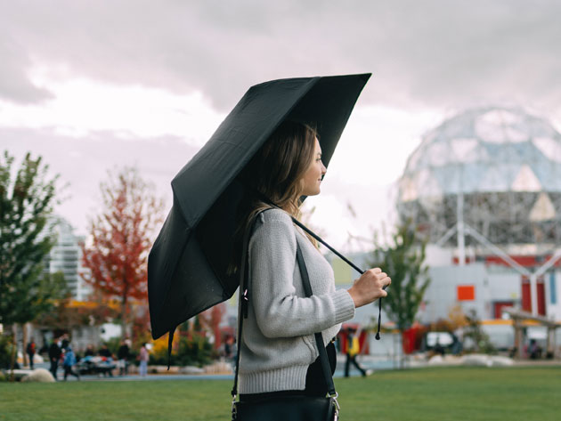 Handle sudden shifts in airflow easily. Even in a hurricane, this umbrella will not budge 