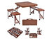 Costway Outdoor Foldable Portable Aluminum Plastic Picnic Table Camping w/ Bench 4 Seat - Brown