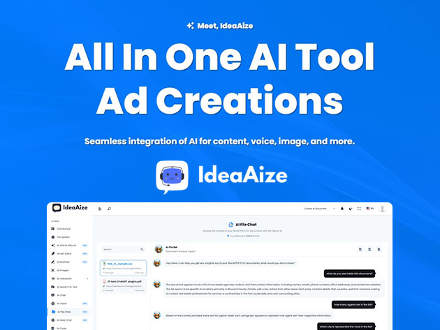 IdeaAize All-in-One AI Tool: Lifetime Subscription (Standard Plan)