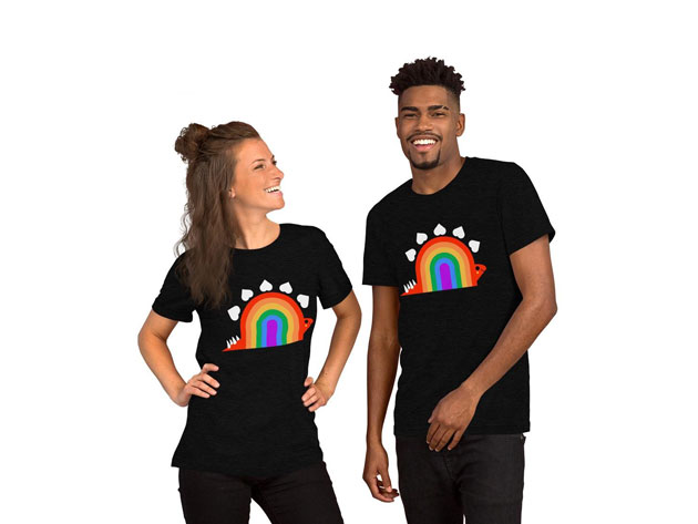Cute Brute Unisex Stego Rainbow T-Shirt, 3XL
