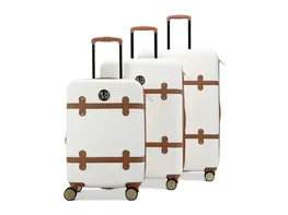 Grace 3 Piece Expandable Retro Luggage Set (Black)