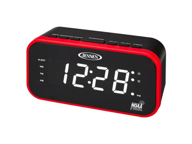 Jensen JEP150 AM/FM Band Clock Radio with Weather Alert