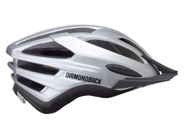 Diamondback Recoil Mountain Bike Helmet Fits Heads 52-56cm,Medium - Gloss Silver (new)