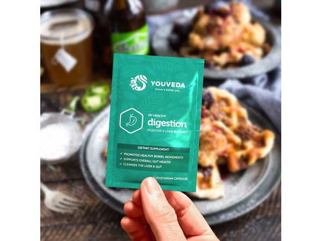 YouVeda - My Healthy Digestion Kit - Digestive and Liver Support Herbal Supplement - Ayurvedic and Vegan Friendly - 30 Days Supply