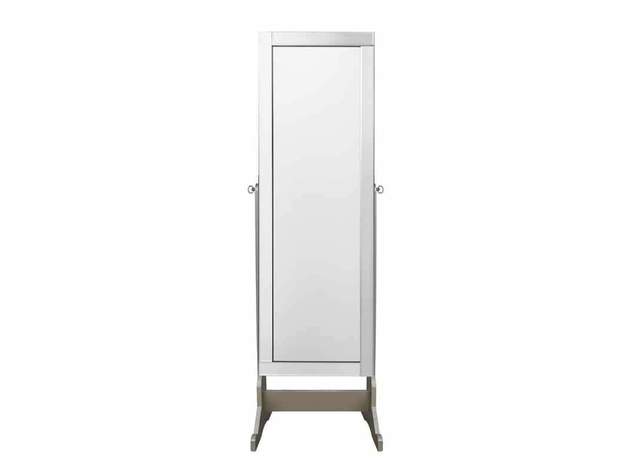 Radiant Cheval Mirror Jewelry Armoire Beige