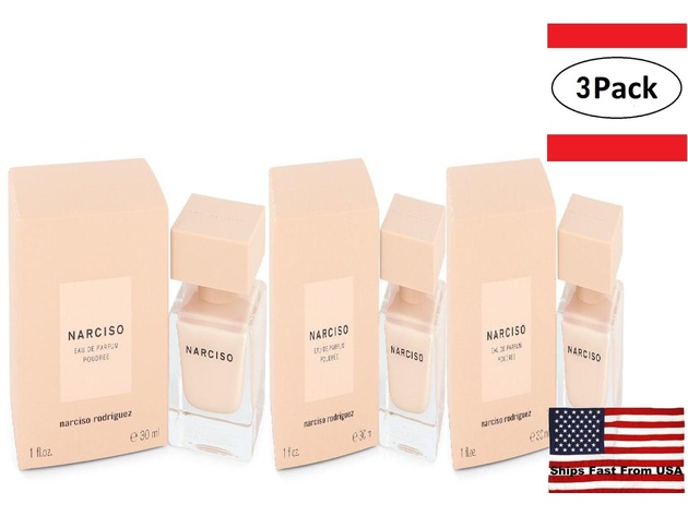 3 Pack Narciso Poudree by Narciso Rodriguez Eau De Parfum Spray 1 oz for Women