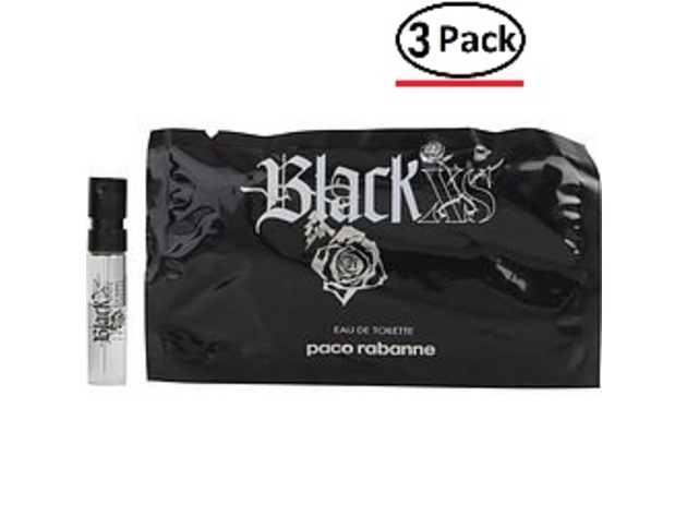 BLACK XS by Paco Rabanne EDT VIAL ON CARD MINI (Package Of 3)