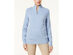 Karen Scott Women's Marled-Knit Quarter-Zip Sweater Blue Size Small