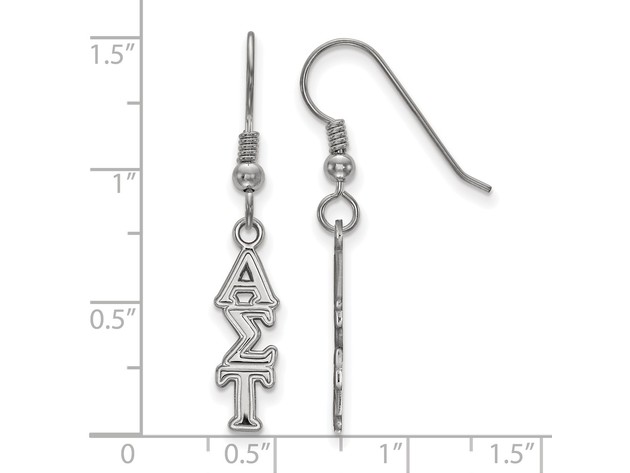Sterling Silver Small Alpha Sigma Tau Dangle Earrings