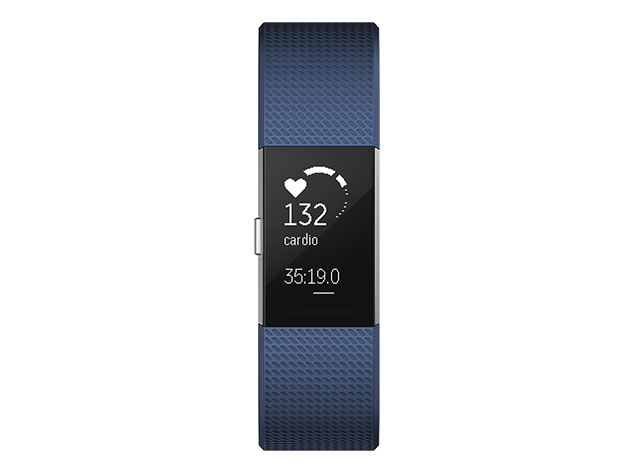 Fitbit Charge 2 Fitness Superwatch (Renewed) - Blue/Large, 6.7"-8.1"