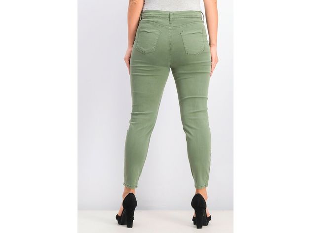 Celebrity Pink Juniors' High-Rise Ankle Skinny Jeans Green Size 5