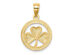 Celtic Clover Leaf Pendant Necklace in 14K Yellow and White Gold with Chain