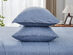 Kathy Ireland 4 Piece Heathered Jersey Knit Cotton Sheet Set (King/Light Blue)