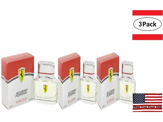 3 Pack Ferrari Scuderia by Ferrari Eau De Toilette Spray 1.3 oz for Men