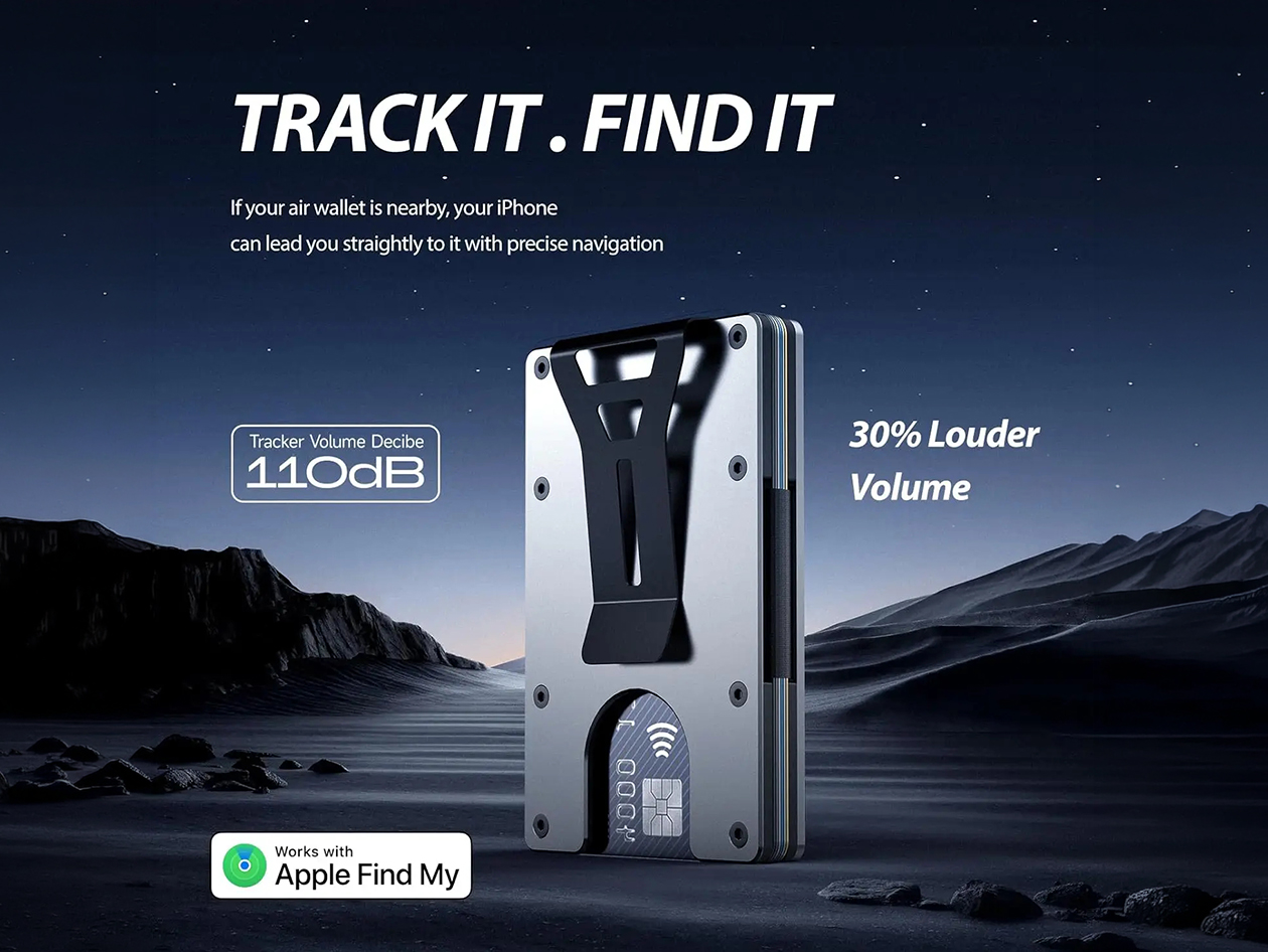 Smart Slim Wallet With GPS and RFID (Carbon Fiber Look)