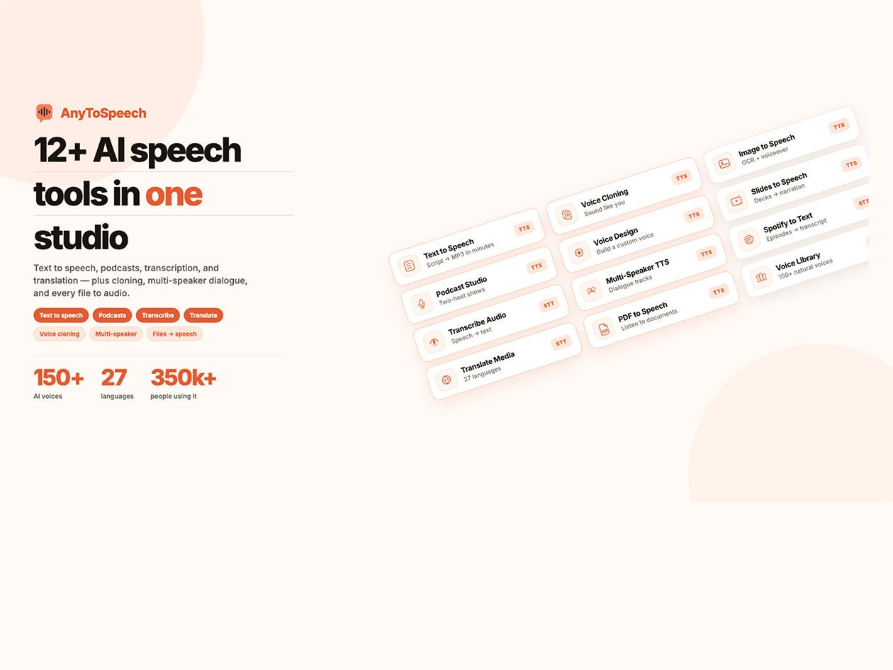 AnyToSpeech Pro Plan: Lifetime Subscription
