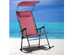Costway Folding Rocking Chair Rocker Porch Zero Gravity Furniture Sunshade Canopy - Red