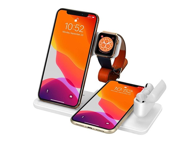 Wireless Charger Stand for iPhone, Apple Watch, & AirPods (White)