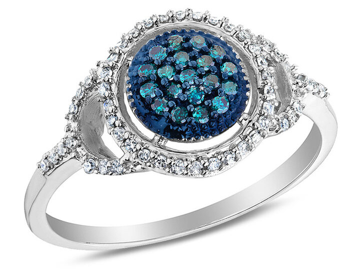 Dazzlingrock Collection 0.20 CT Diamond Circle Pendant - 10K White & Rose Gold Two Tone, 18" Chain