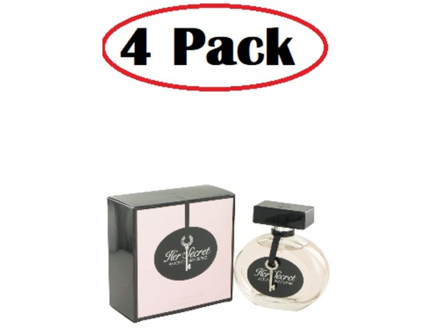 4 Pack of Her Secret by Antonio Banderas Eau De Toilette Spray 2.7 oz