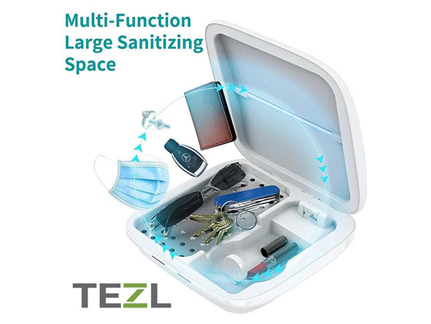 TEZL 4-in-1 Multi-Port Charging Station & Sanitation Box