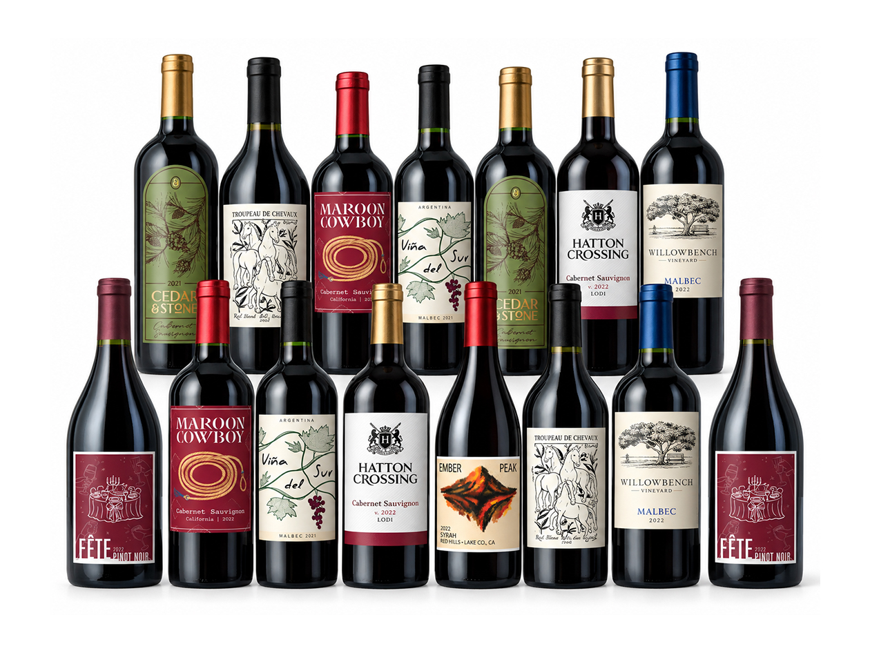 15 Bottles of Curated Wines (Shipping not included)