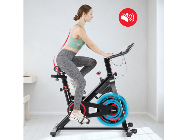 Goplus Stationary Exercise Magnetic Cycling Bike 30Lbs Flywheel Home Gym Cardio Workout