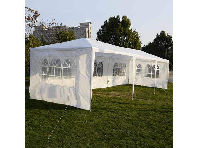 Costway 10'x30'Party Wedding Tent Canopy Heavy duty Pavilion 5 Sidewall - White