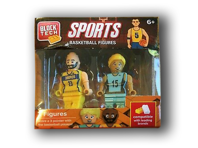 Block Tech Sports 2 Basketball Player Figures, Compatible with Leading Brands, Score a 3 Pointer