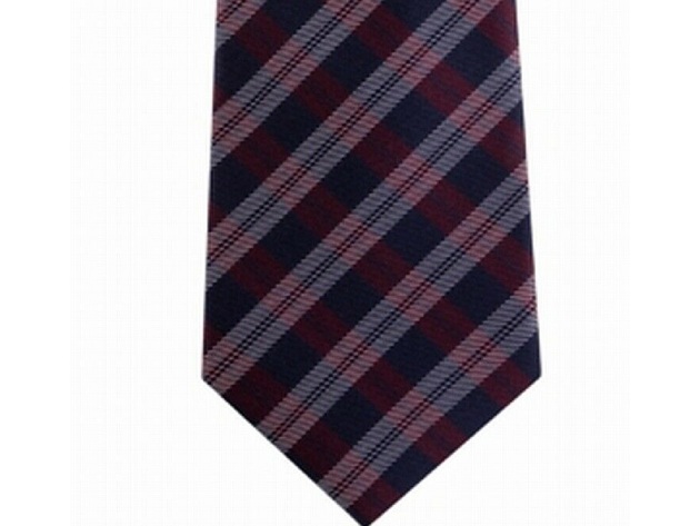 Tommy Hilfiger Men's Brooklyn Classic Plaid Tie Red One Size