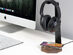 2-in-1 Wooden Headphone Stand & Charger (Walnut)