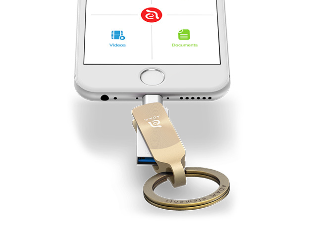 iKlips DUO+ Dual Interface Flash Drive (128GB Gold)