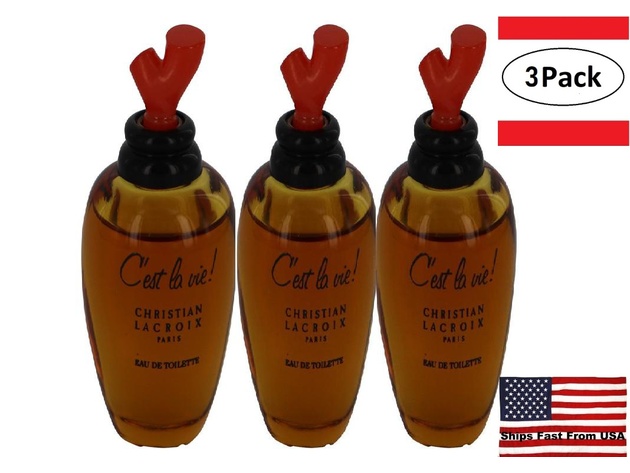 3 Pack C'EST LA VIE by Christian Lacroix Mini EDT (unboxed) .34 oz for Women