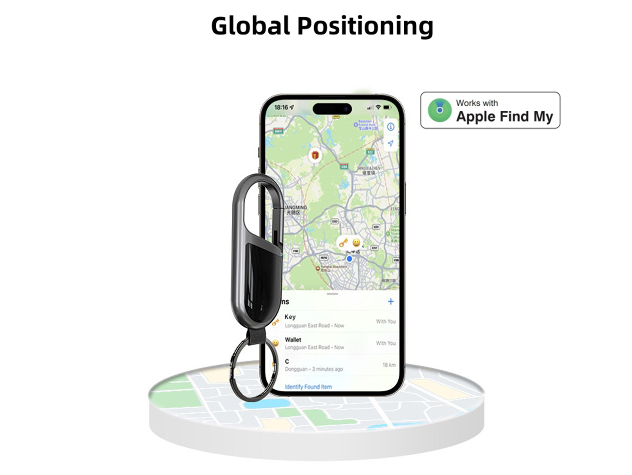 Carabiner Keychain (2-Pack) - Works with Apple Find My (iOS only)