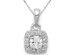 3/10 Carat (ctw H-I, I2-I3) Diamond Solitaire Halo Pendant Necklace in 14K White Gold with Chain