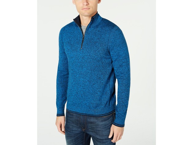Michael Kors Men's Quarter-Zip Sweater Blue Size Extra Large
