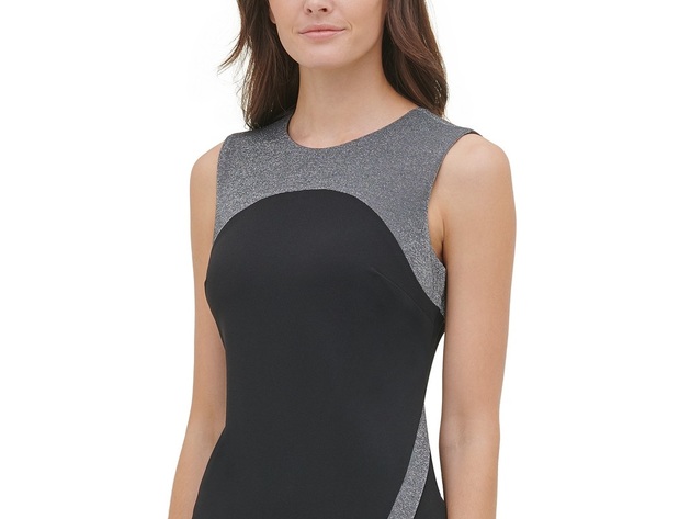 knee length dresses for ladies Tiara Dress In Metallic Jersey  Halston