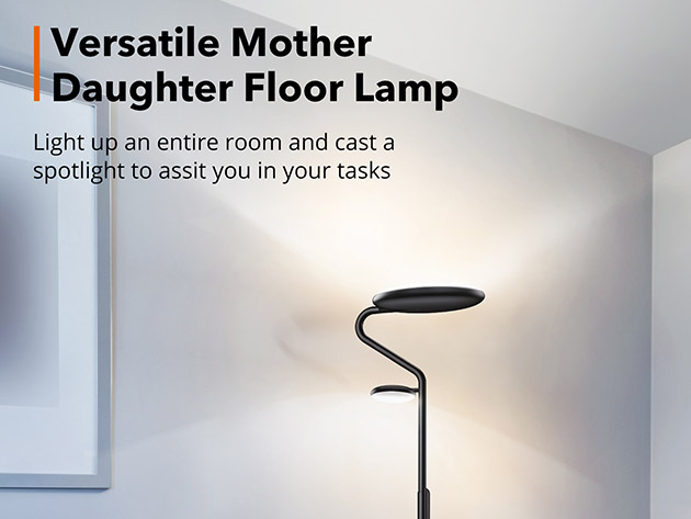 Metal Mother Daughter LED Floor Lamp with Reading Light