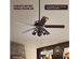 Costway 52'' Vintage Rustic Ceiling Fan Light w/ 5 Reversible Blades Pull Chain Home Antique Bronze