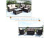 Costway 4 Piece Outdoor Rattan Furniture Set Cushioned Sofa Armrest Table