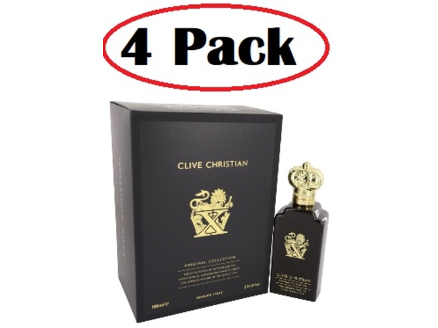 4 Pack of Clive Christian X by Clive Christian Pure Parfum Spray (New Packaging) 3.4 oz