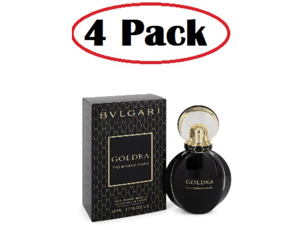 4 Pack of Bvlgari Goldea The Roman Night by Bvlgari Eau De Parfum Sensuelle Spray 1.7 oz